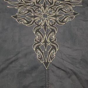 Roar Black Shirt with Blue Trim and Silver Logo